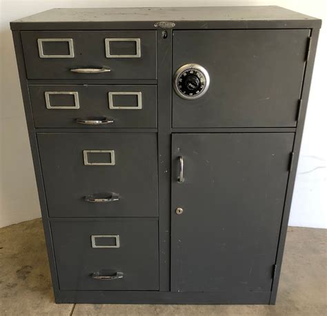 cole steel file cabinet with safe|vintage cole metal storage cabinet.